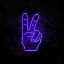 Peace Hand Gesture Neon Sign