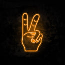 Peace Hand Gesture Neon Sign
