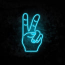 Peace Hand Gesture Neon Sign