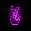 Peace Hand Gesture Neon Sign