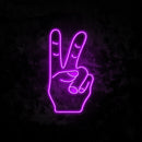 Peace Hand Gesture Neon Sign
