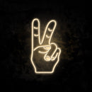 Peace Hand Gesture Neon Sign